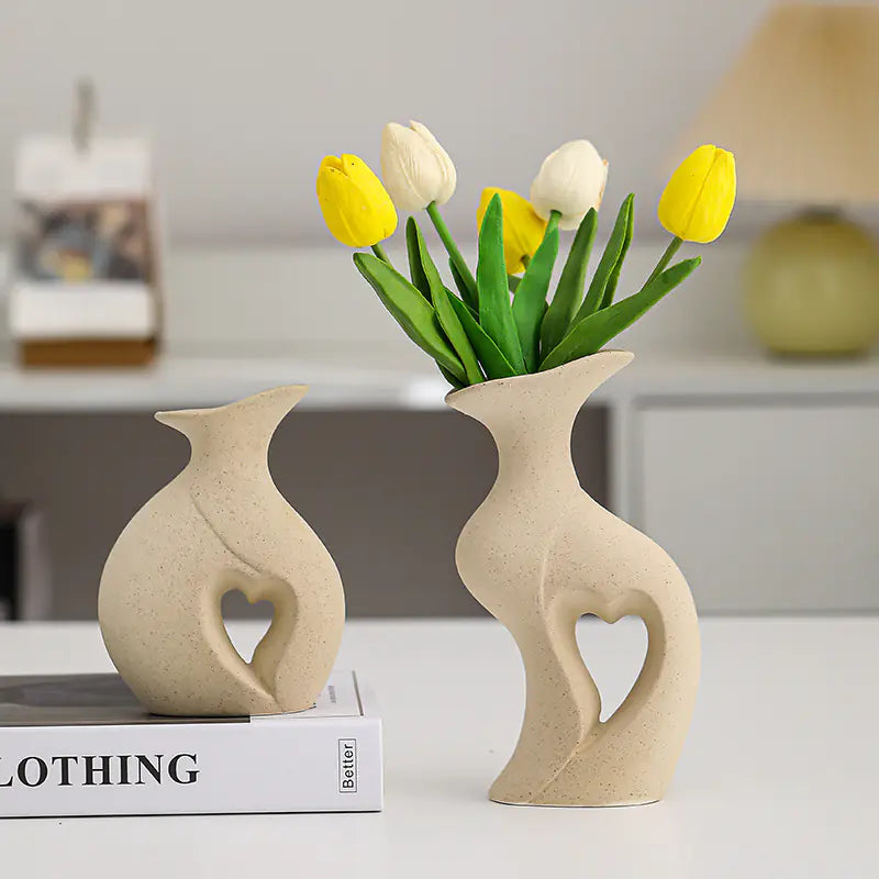 Lumina Luxe™ Eternal Bond Ceramic Vase Set
