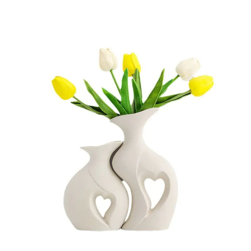 Lumina Luxe™ Eternal Bond Ceramic Vase Set