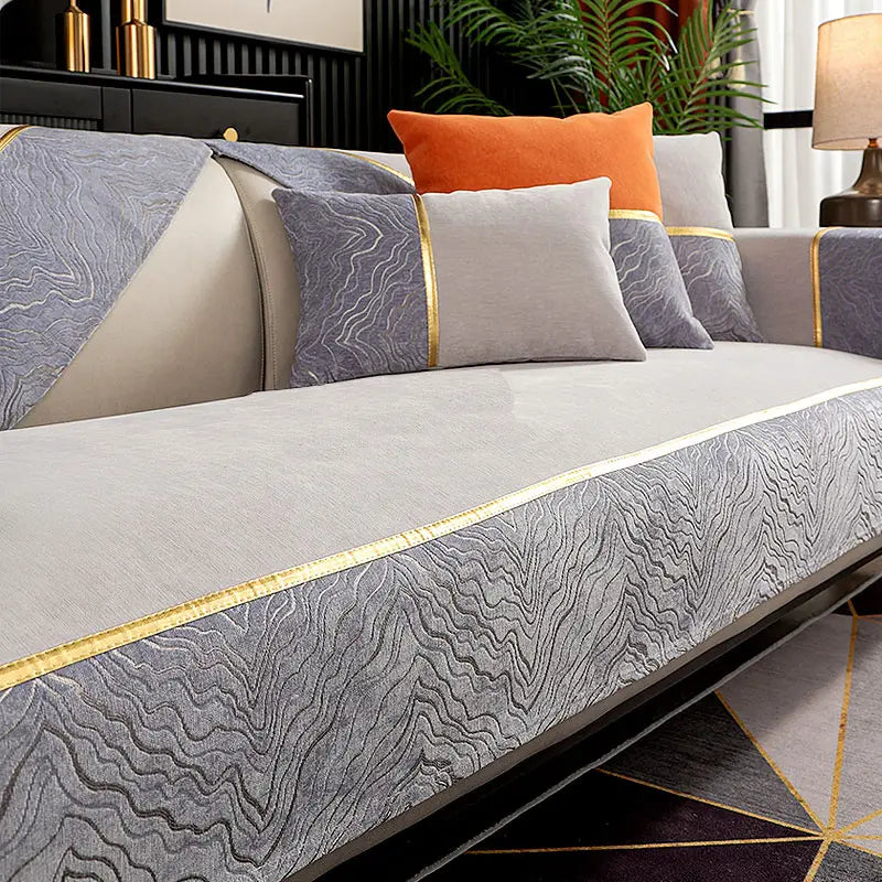 Lumina Luxe™ Elegant Chenille Armrest & Cushion Set