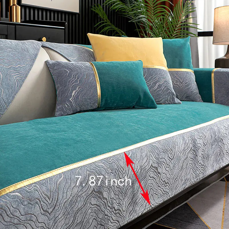 Lumina Luxe™ Elegant Chenille Armrest & Cushion Set