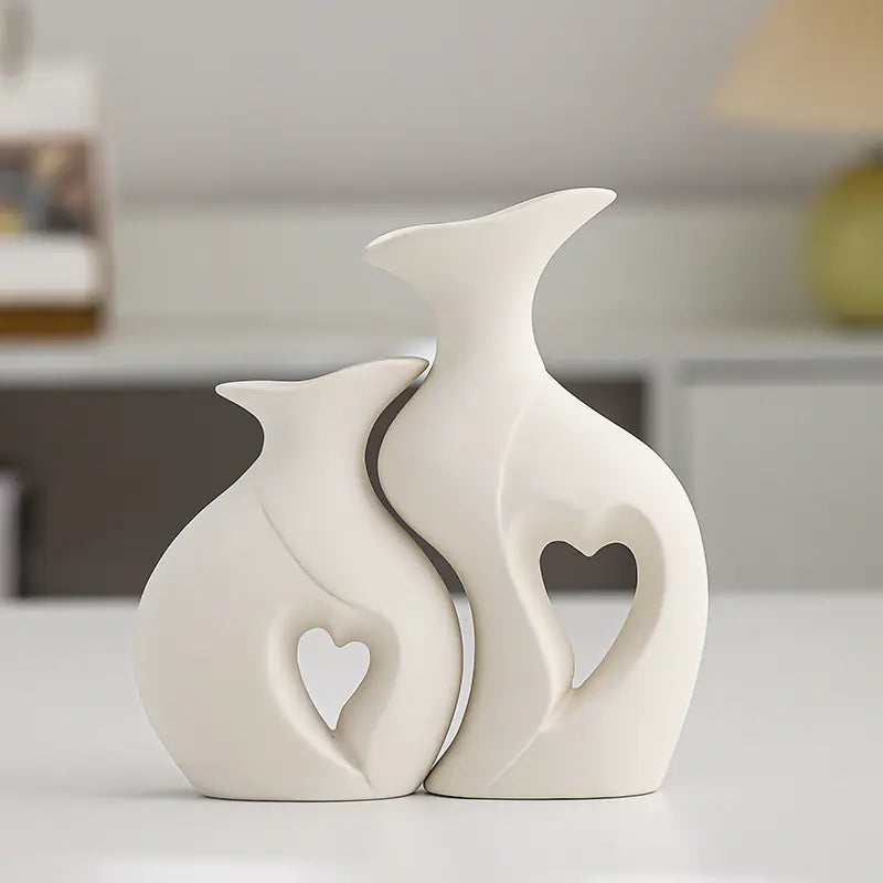 Lumina Luxe™ Eternal Bond Ceramic Vase Set